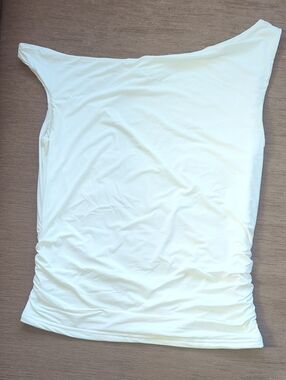 White Asymmetric One-Shoulder Top